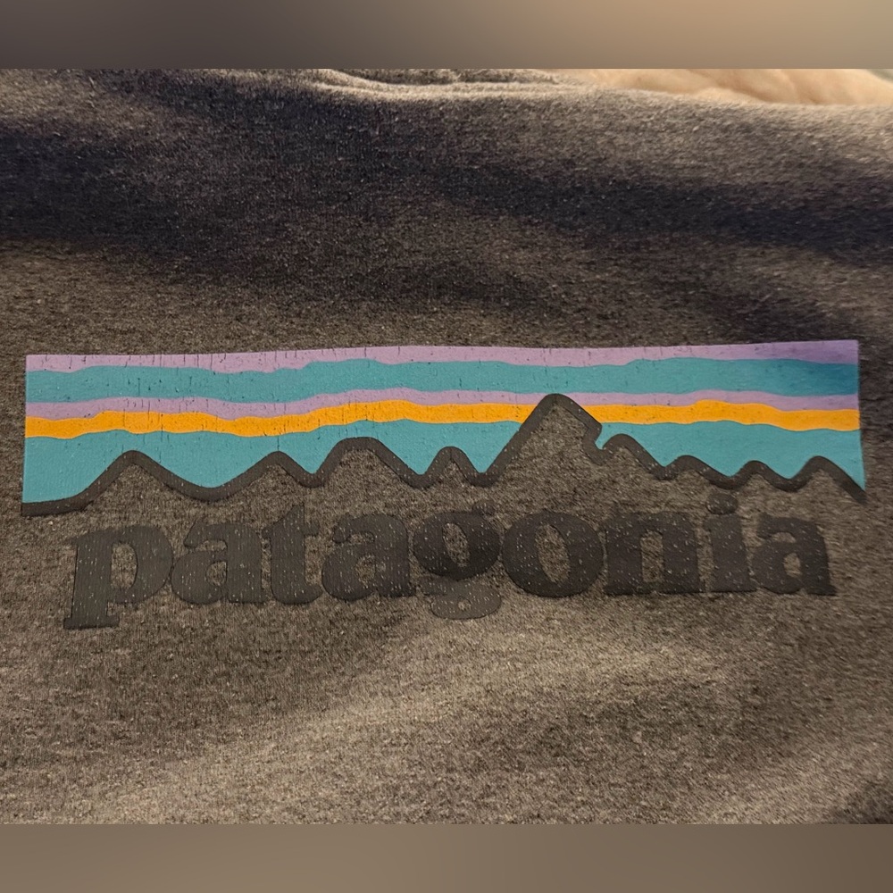 Patagonia Uprisal Hoodie Small Gray Mountain Stripe Pullover - Picture 11 of 11